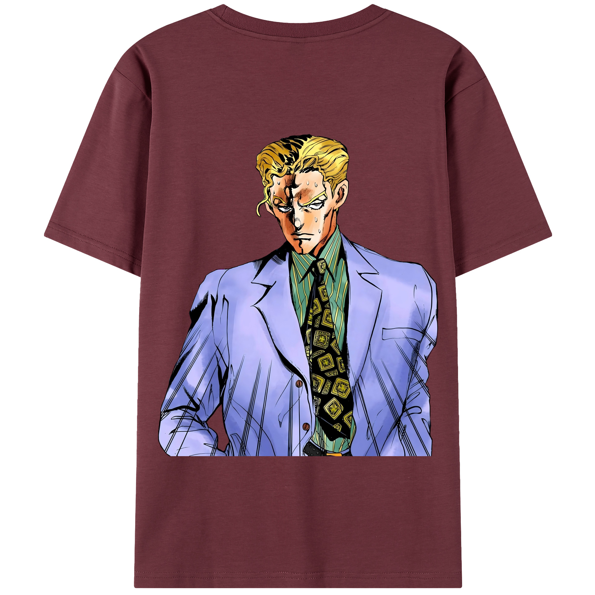 （画像用） ジョジョの奇妙な冒険 きら よしかげ JoJo's Bizarre Adventure Kira Yoshikage 綿100％半袖Tシャツ（背面プリント）